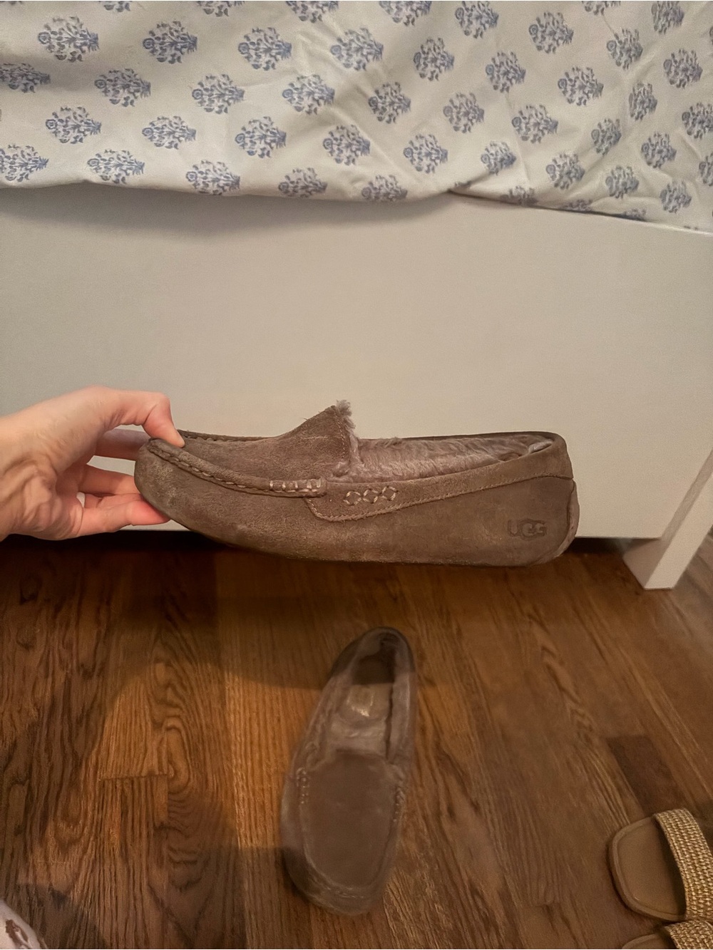 UGG Women's Brown Suede Moccasin Slippers